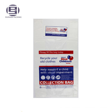 Printed plastic charity packaging bags